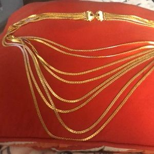 Vintage Monet 8 strand Goldtone 27 inch Necklace